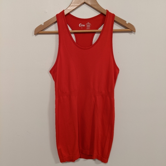 Zyia Active Copper Charged Seamless Racerback Performance Stretch Tank Top Red S - Picture 4 of 13